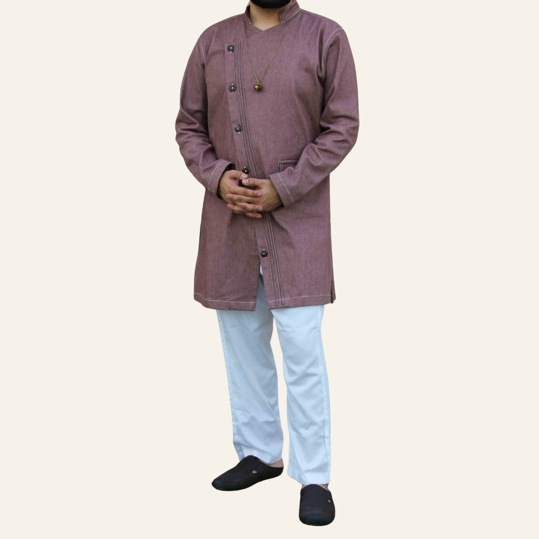 Men's Double Breasted Denim Kurta