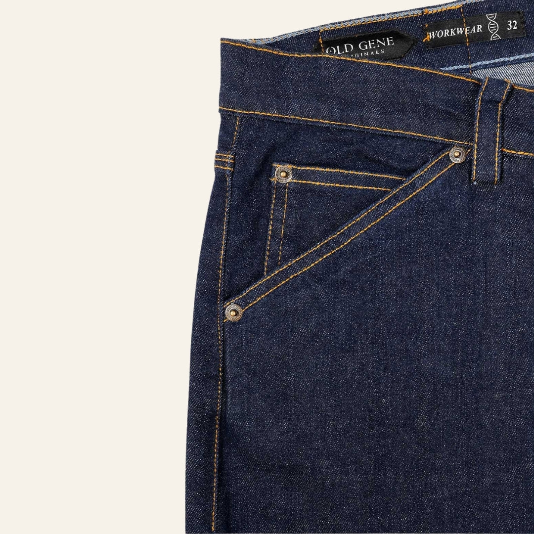 Men's Dark Selvedge Jeans - Gold Rush