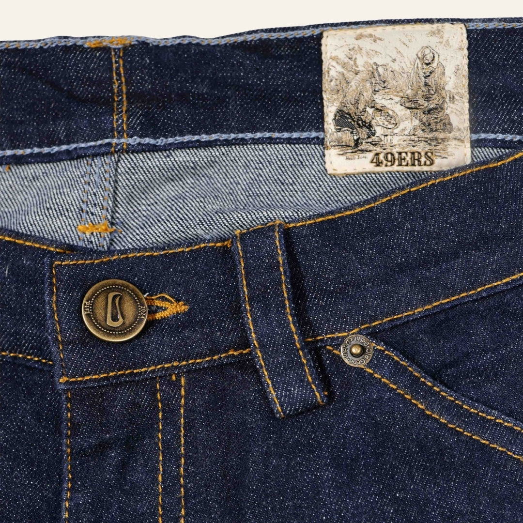 Men's Dark Selvedge Jeans - Gold Rush