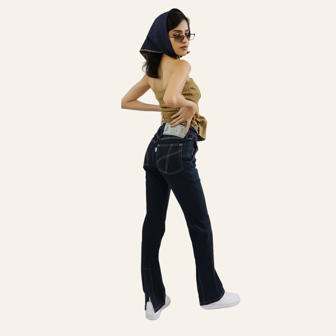 Women's Dark Selvedge Jeans - Vintage India