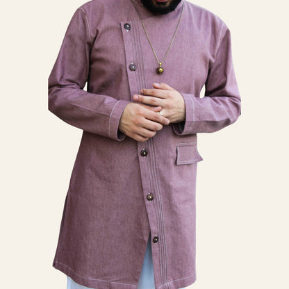 Men's Double Breasted Denim Kurta