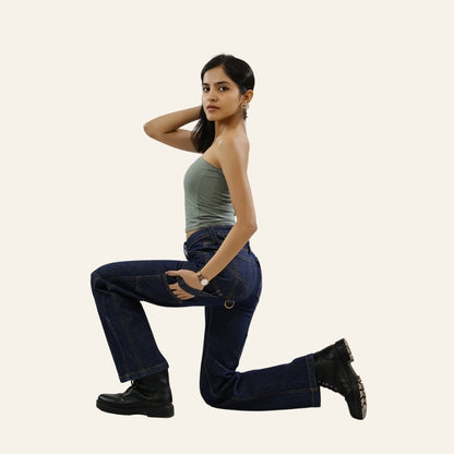 Women's Indigo Jeans - Gold Rush