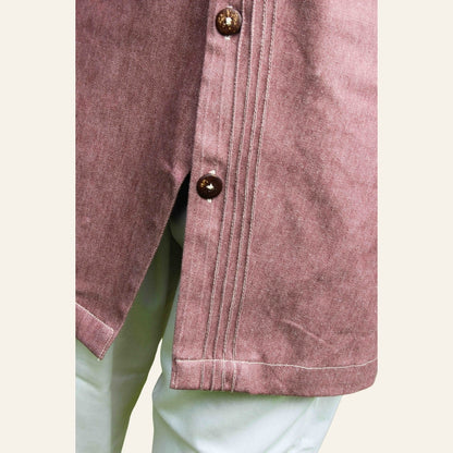 Men's Double Breasted Denim Kurta