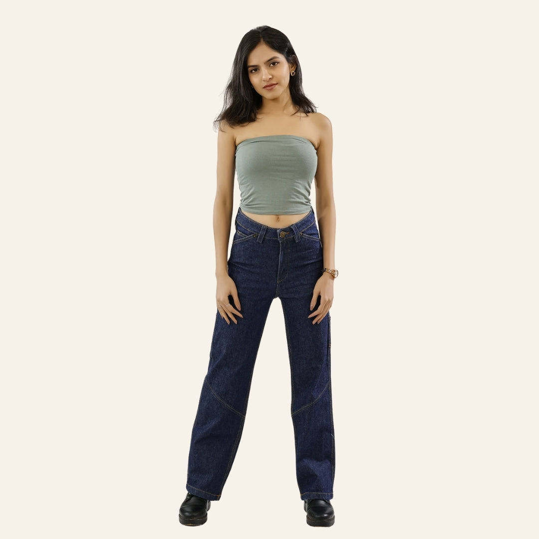 Women's Indigo Jeans - Gold Rush