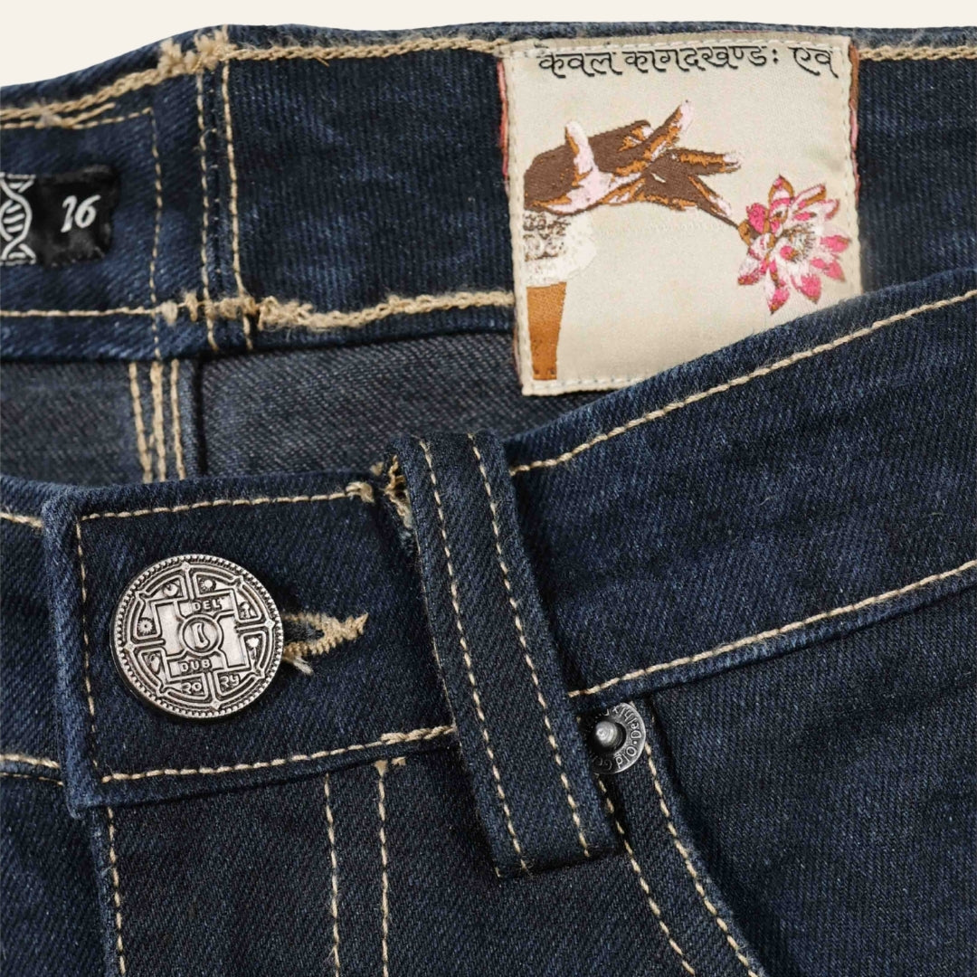 Women's Dark Selvedge Jeans - Vintage India