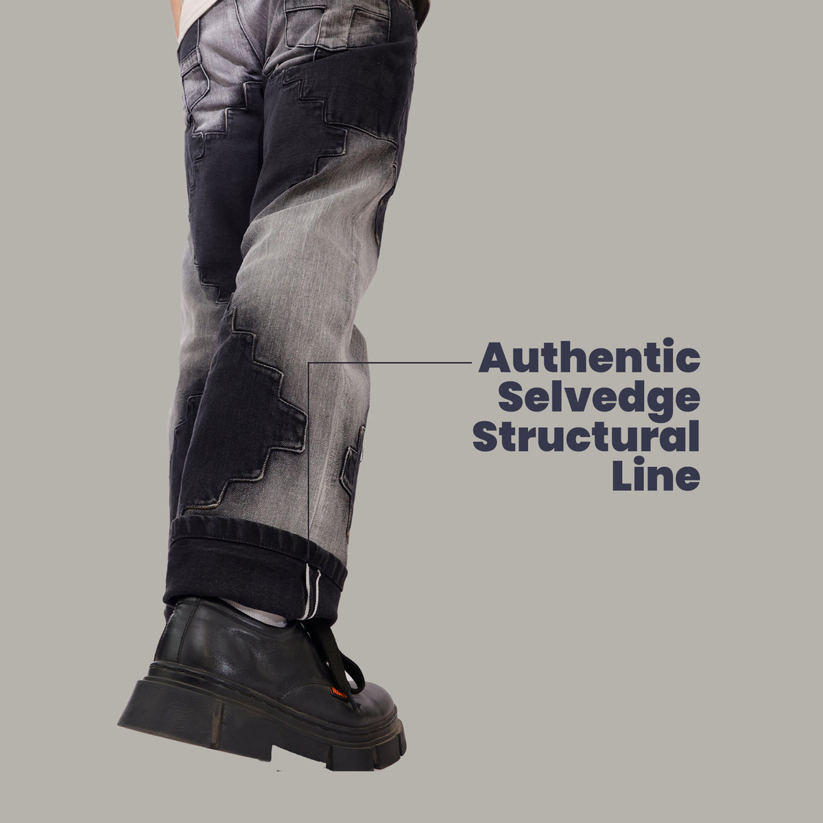 UNISEX PANELLED JEANS - BREUER BUILDING
