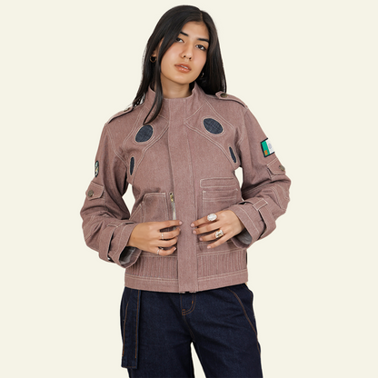 Pink Denim Space age Jacket