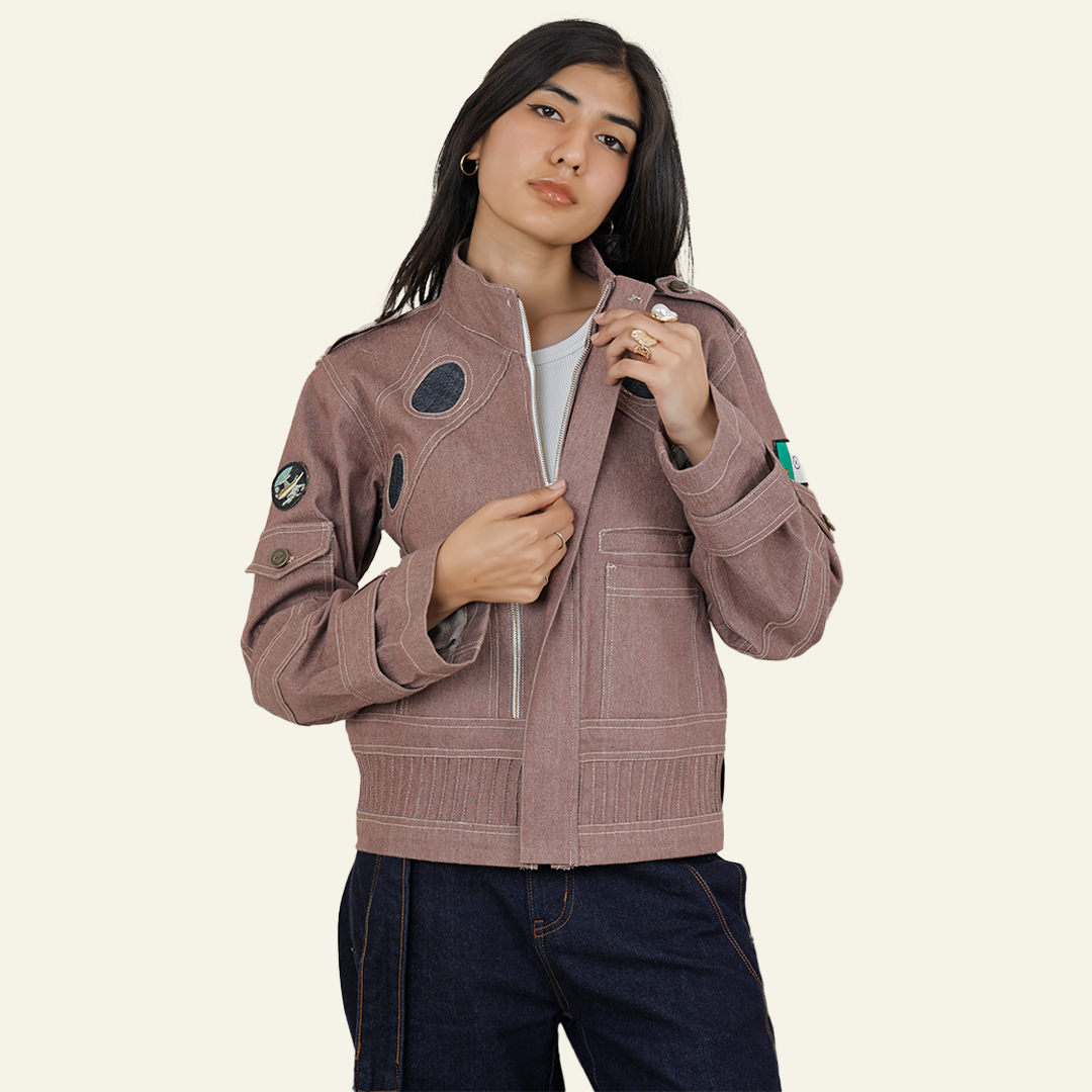 Pink Denim Space age Jacket
