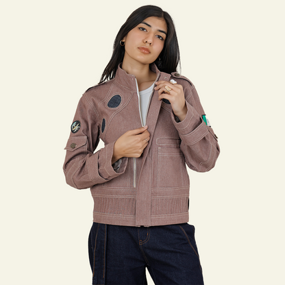 Pink Denim Space age Jacket