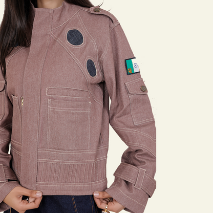 Pink Denim Space age Jacket