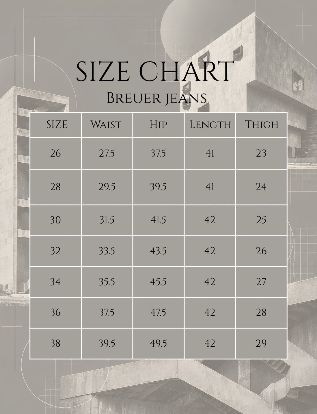 Size chart