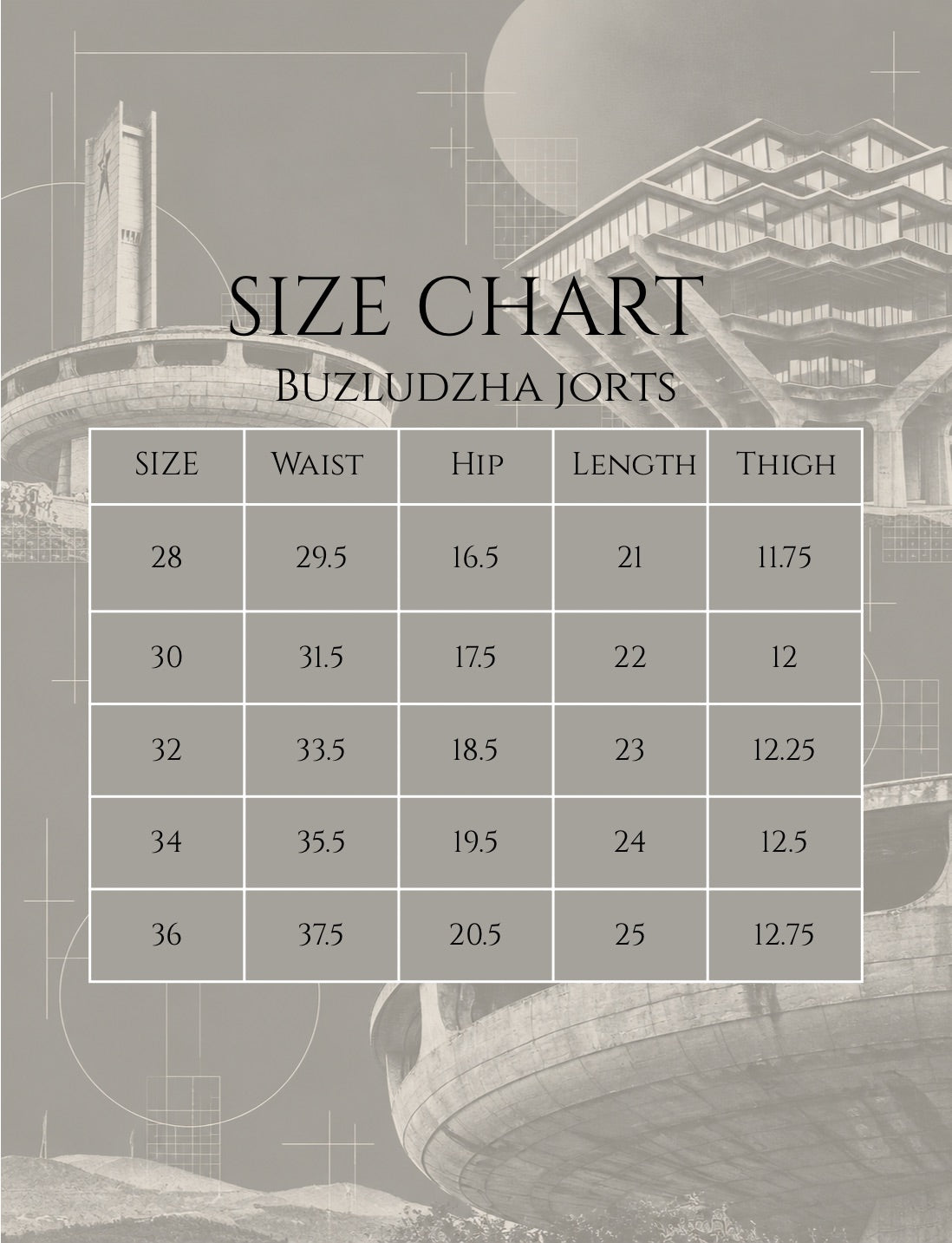 Size chart