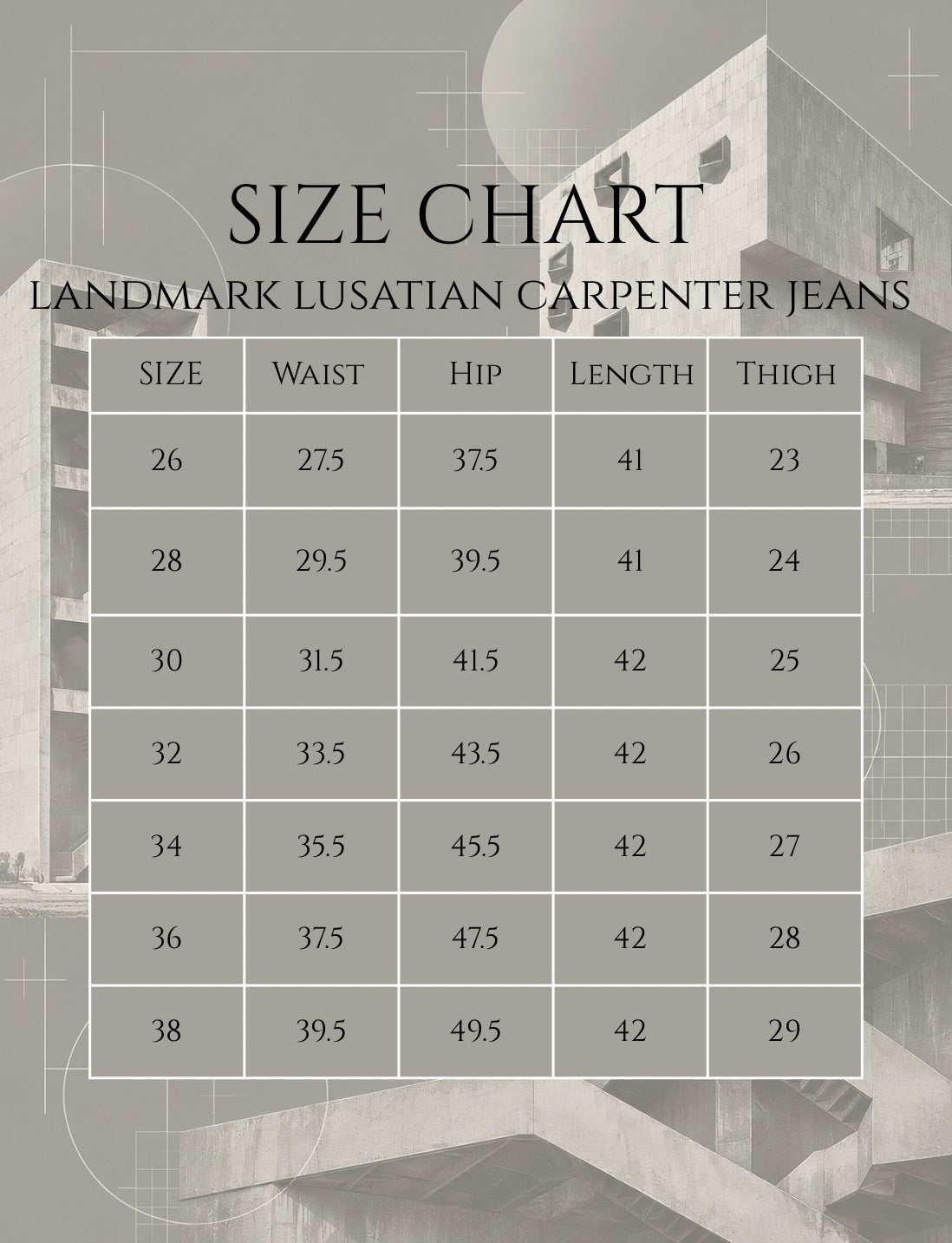 Size chart